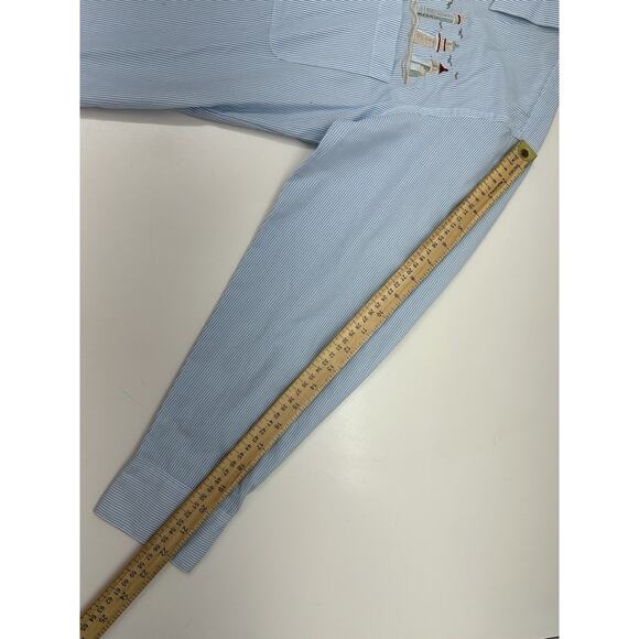 Las Olas Womens Shirt Size Small Stripped Long Sleeve Button Up Beach Theme - Picture 12 of 14